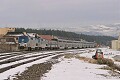 Amtrak train loads passengers in Truckee