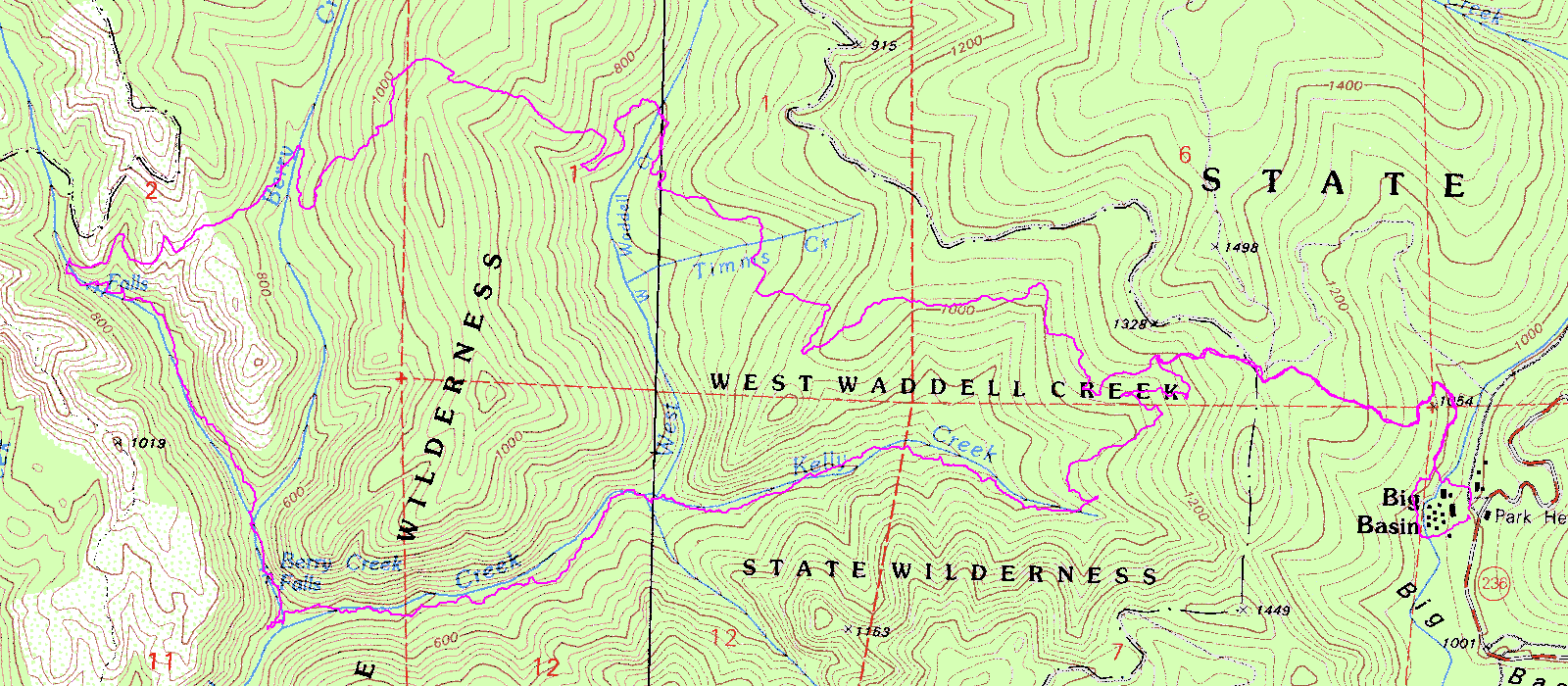 Big Basin Map