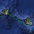 Honolulu to Nawilwili Bay Google Map
