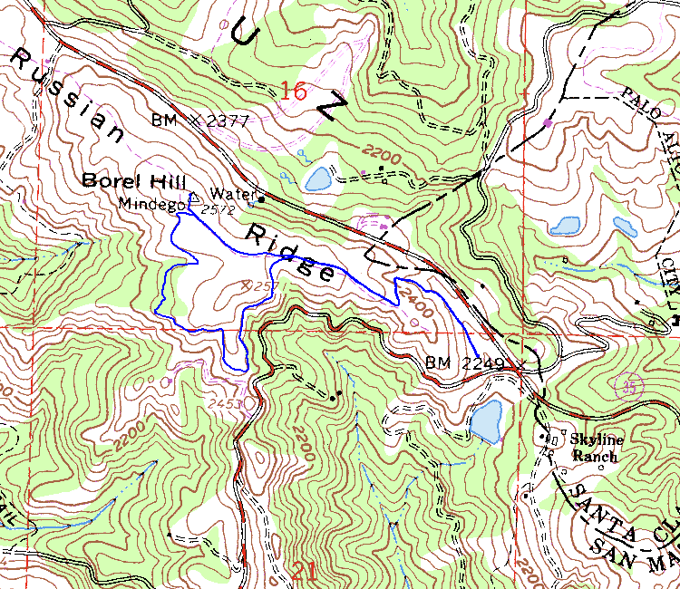 Russian Ridge O.S.P. topo map