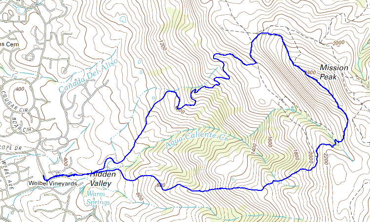 Mission Peak Topo Map
