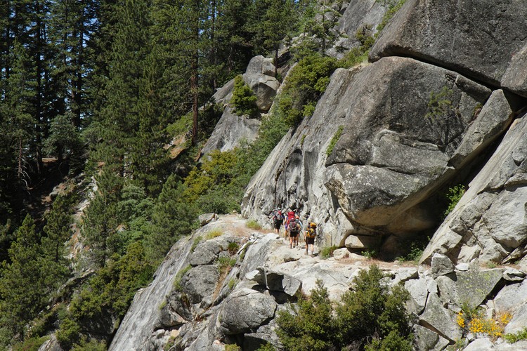 Hikers on the High Sierra Trail