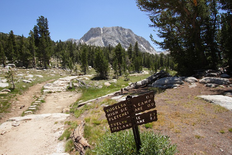 Vogelsang Pass Trail junction at Rafferty Creek Trail