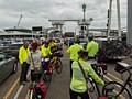Cycling group in the ferry queue