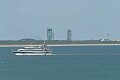 Cape Canaveral Jetty and launch towers