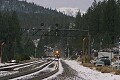 Eastbound freight descends Donner Pass into Truckee
