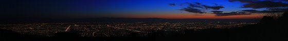 Twilight Panorama of San Jose from Mount Hamilton Road