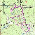 Map of Portola State Park Hike - December 2, 2006