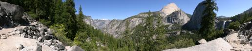 Panorama of Merced River Canyon from the John Muir Trail