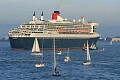 H.M.S. Queen Mary 2 sails in San Francisco Bay