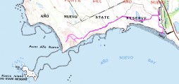 Año Nuevo seal walk topo map