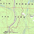 Big Basin hike topographic map