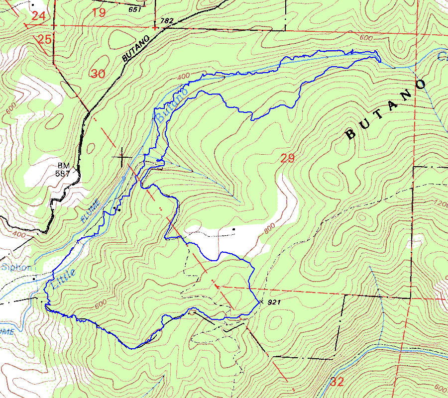 Butano State Park Topographic Map