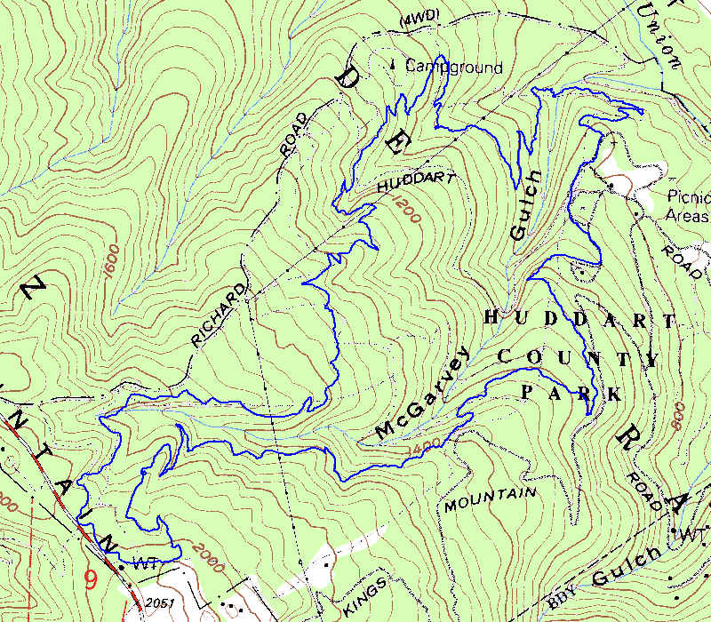 Huddart Park Topographic Map