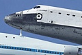 Space Shuttle Endeavour over Moffett Field