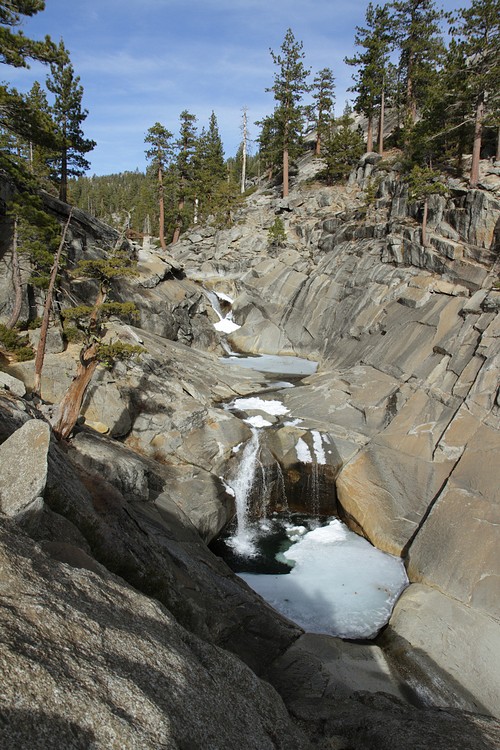 Yosemite Creek at the top of the Falls