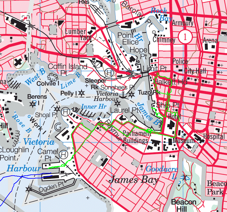 Victoria, BC Topographic Map