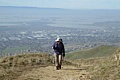 Diane hikes the Monument Peak Trail
