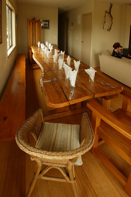 Okarito Beach House dining table