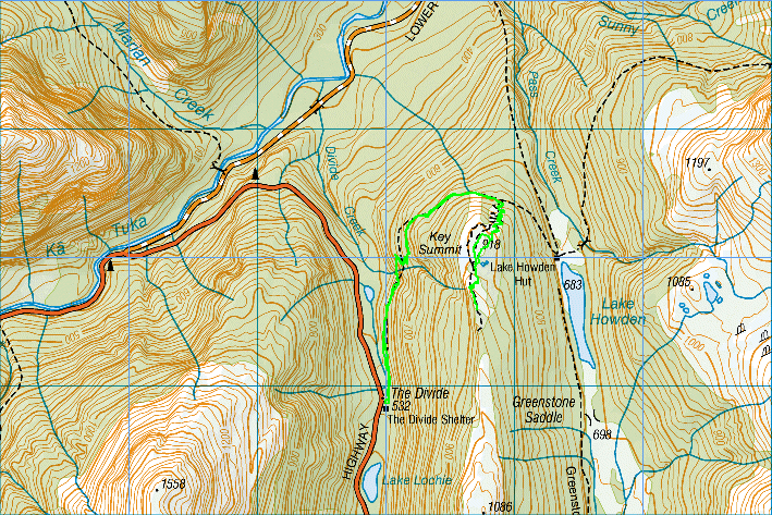 Routeburn Track topographic map