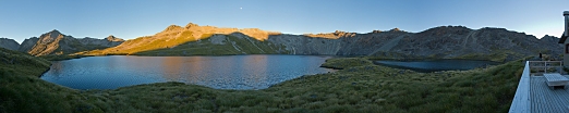 Lake Angelus and Angelus Hut panorama