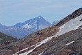 Distant peak and Clark Peak snowfield