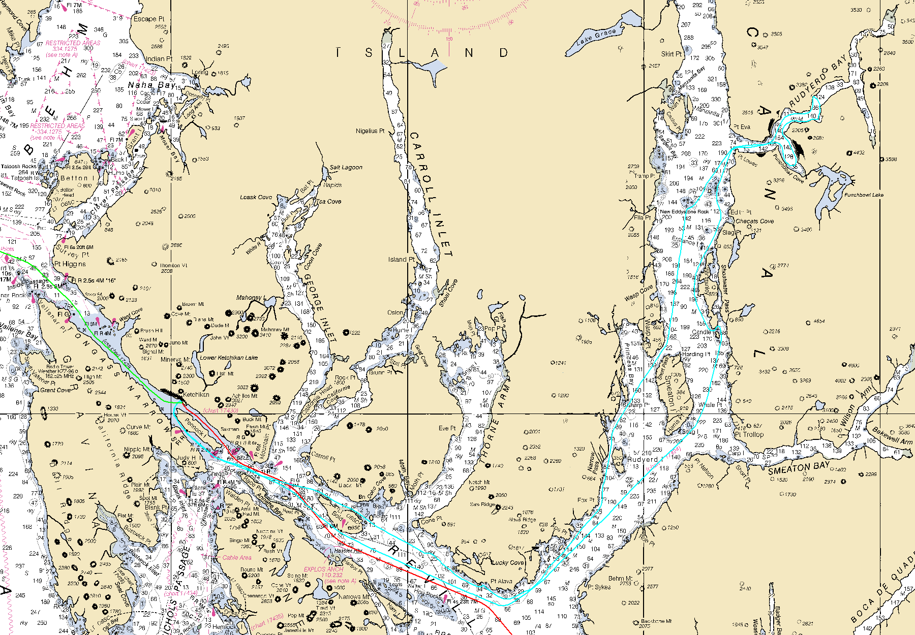 Misty Fjords Navigational Map