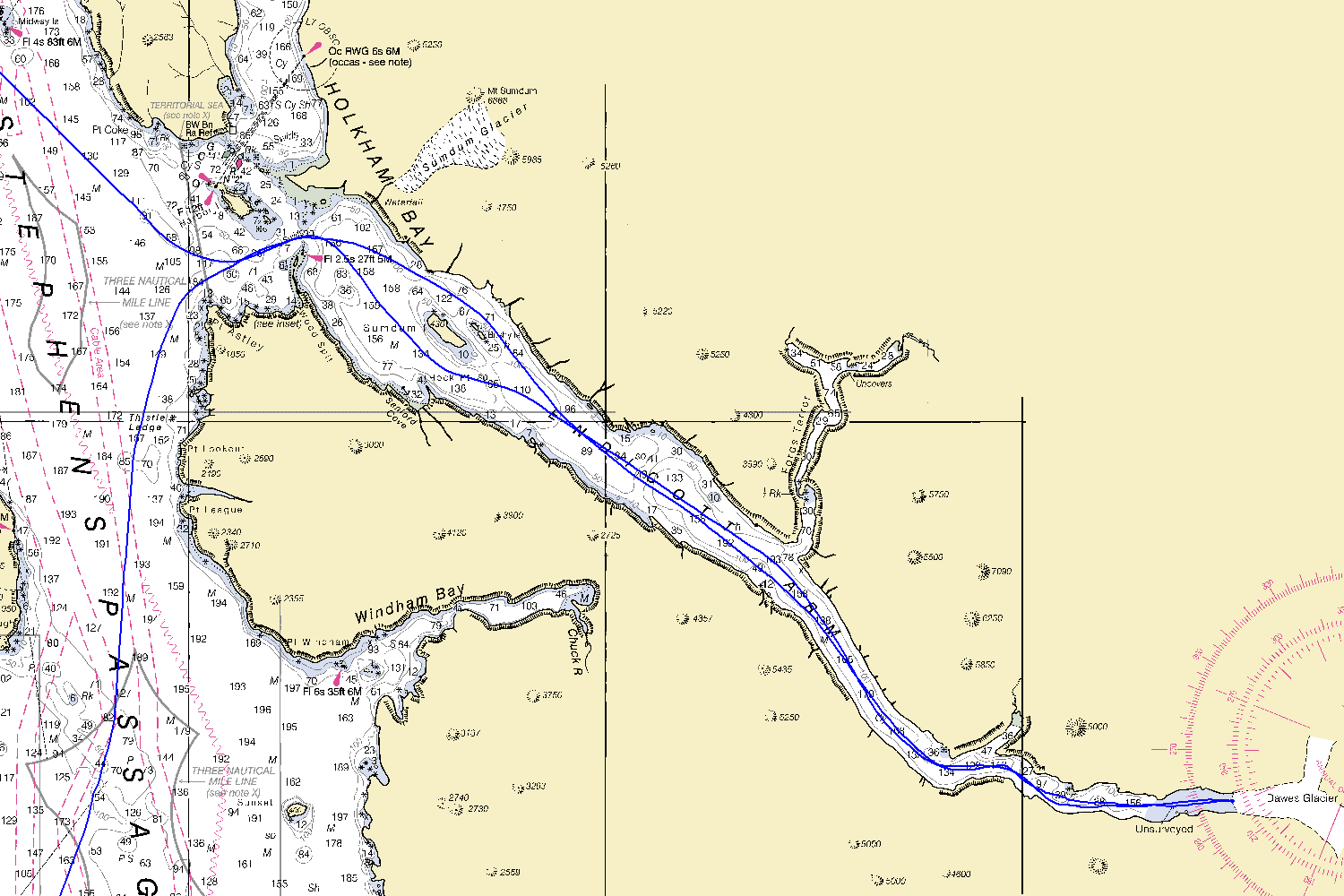 Endicott Arm Navigational Map