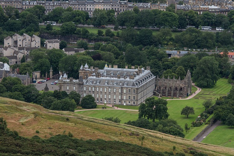 Holyrood Palace from Arthur`s Seat