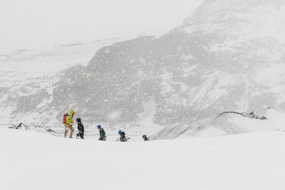 Hikers on Slheimajkull